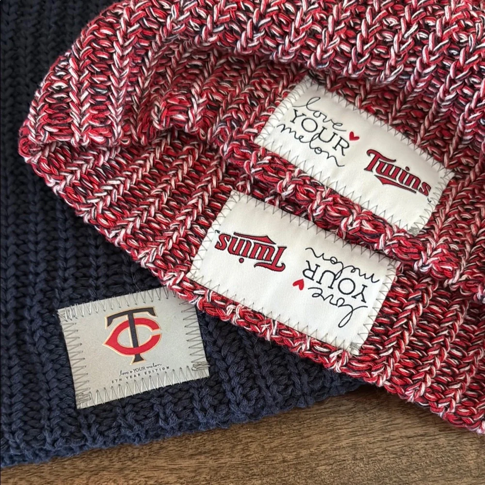Love Your Melon Blue and Red MN TWINS Ribbed Knit Beanies - Picture 6 of 7